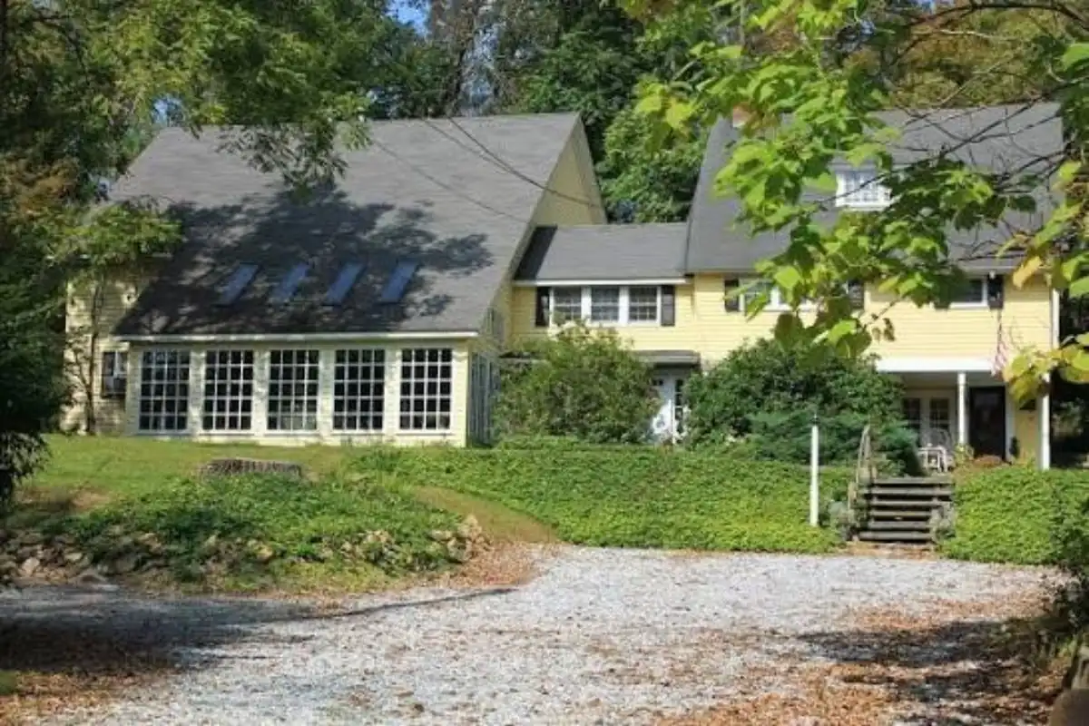 Rural road near Trinity, NC where many homes use septic systems